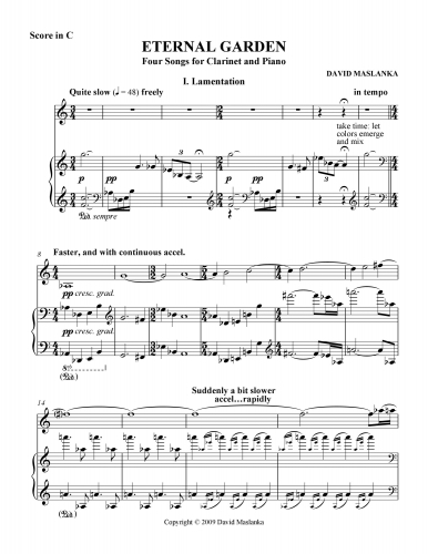 Eternal Garden: Four Songs for Clarinet and Piano